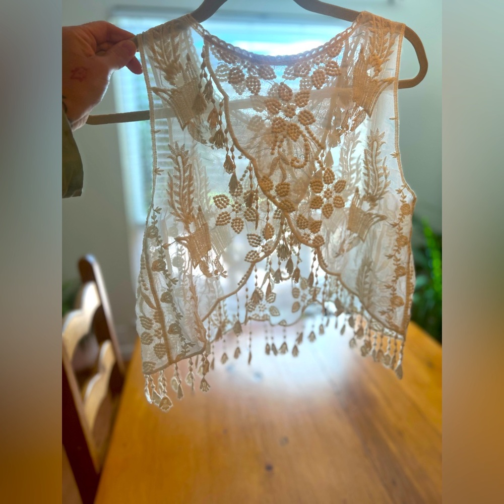VINTAGE hippie style open back crop top